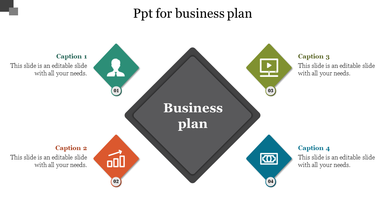 Creative PPT For Business Plan Template - Four Nodes